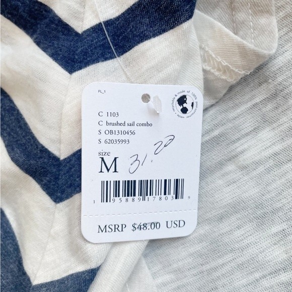 NWT Free People Keep Rolling Racerback Tank Navy Sage Combo Size Medium NEW - Picture 12 of 16